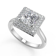 Anastasia Micro Pave Halo Cushion Cut Diamond Engagement Ring - Nivetta
